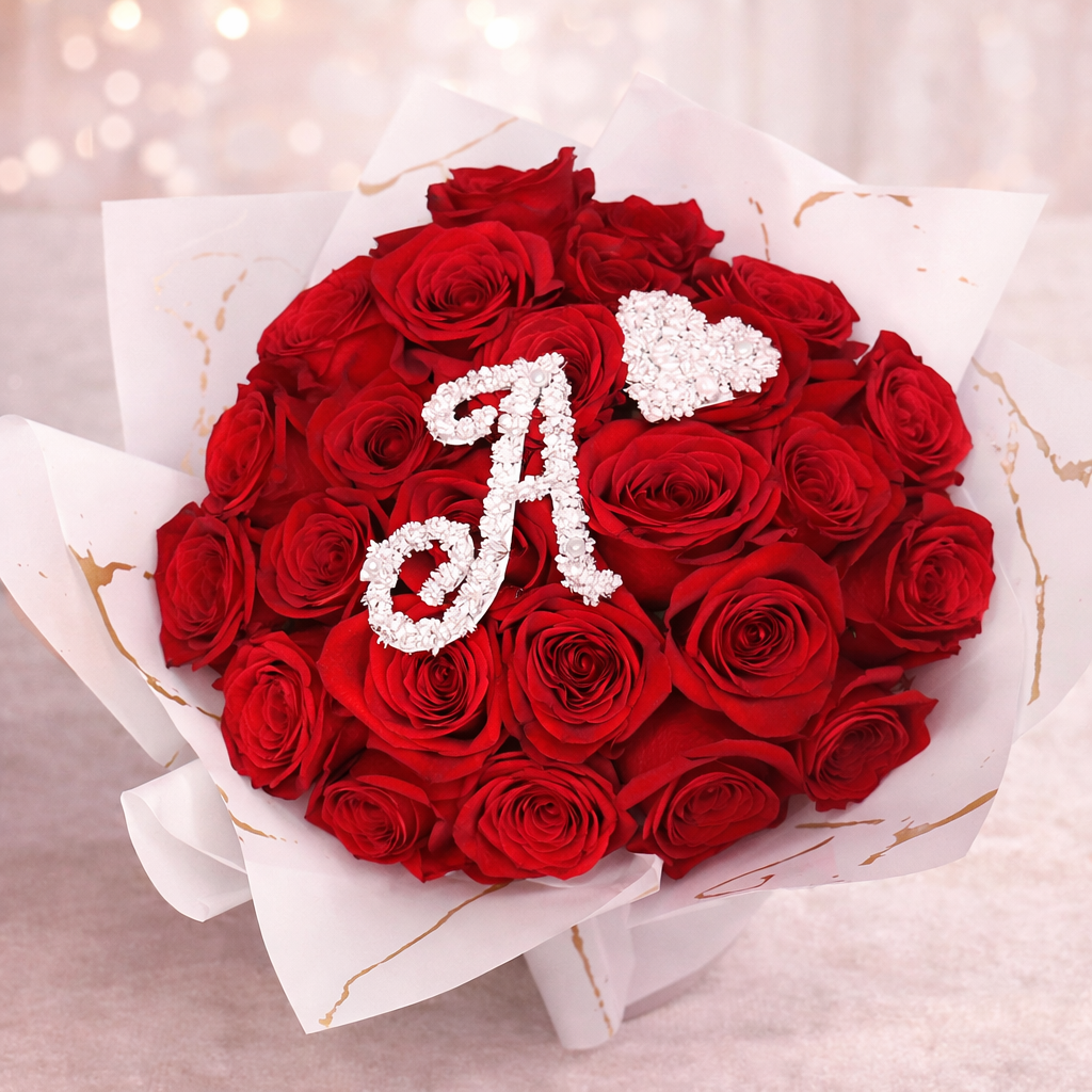 Initial Love Rose Bouquet
